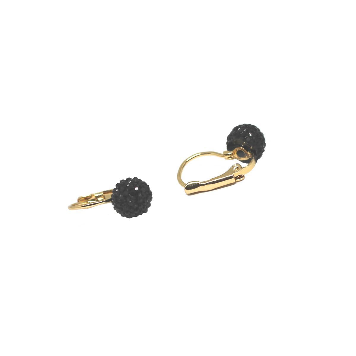 Black Round Earrings