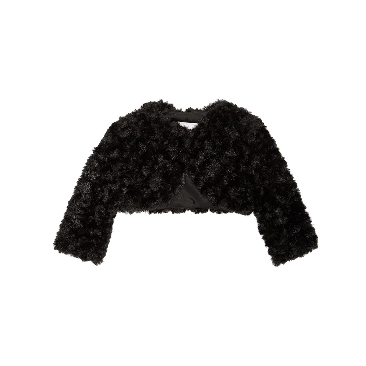 Bonnie Baby Faux Fur Shrug Black