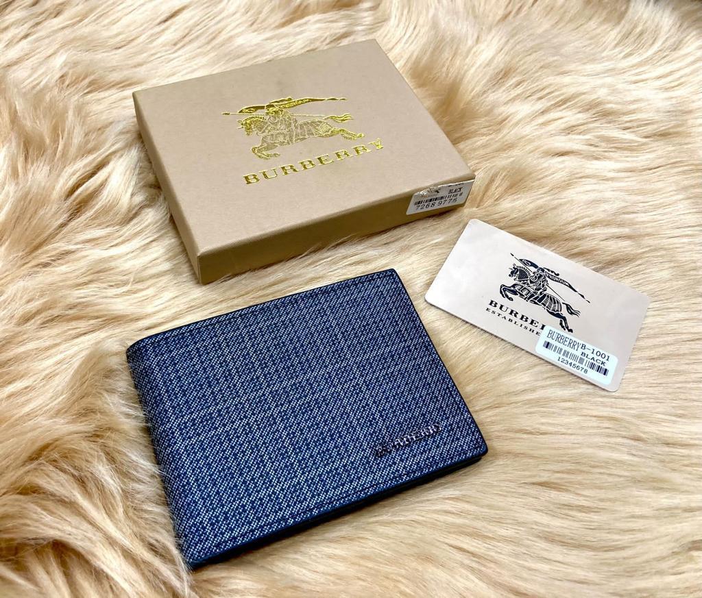 Designer Hermes Leather Bifold Wallet Blue