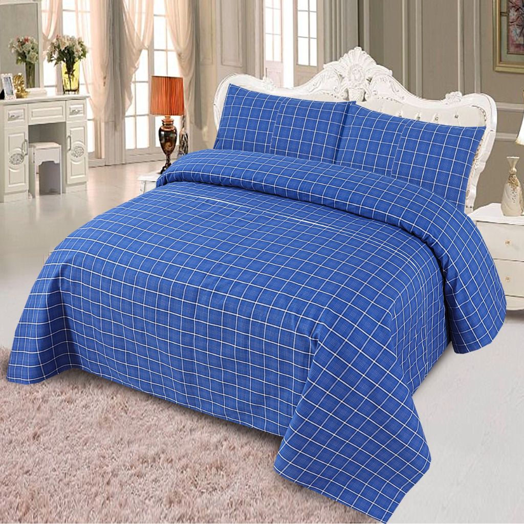 Cajole 3 Pcs Bedding Set Check Blue