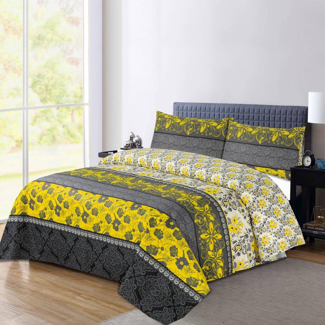 Calidia 3 Pcs Bedding Set Yellow Grey