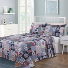 3 Pcs Calla Floral Bedding Set Blue