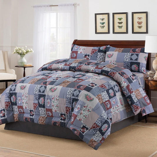 Calla Floral 4 Pcs Bedding Set with Filled Comforter 1600