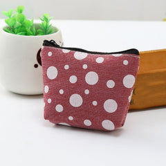 Canvas Coin Purse With Zipper Burgundy