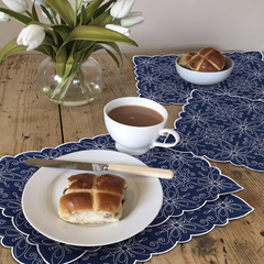 Capela 6 Pcs Embroidery Quilted Placemats Set