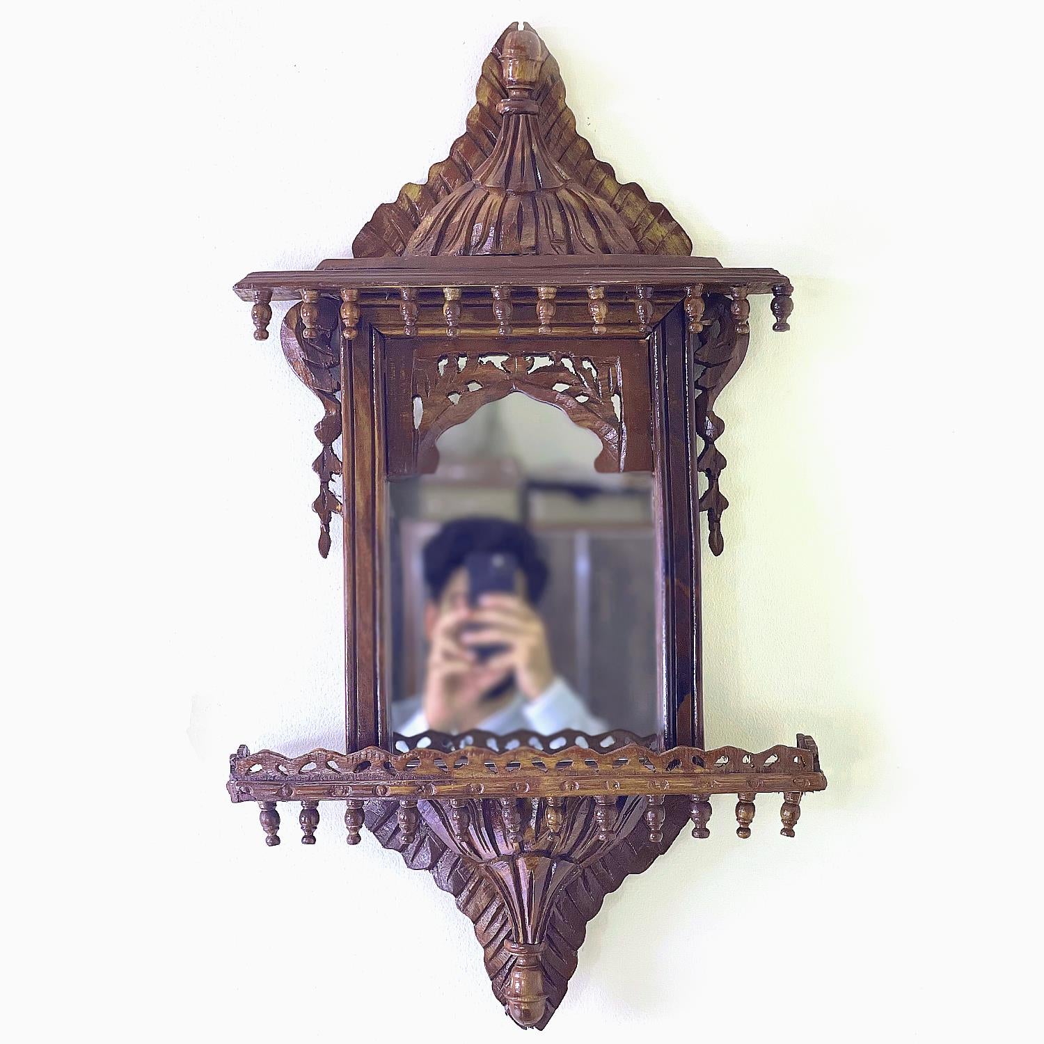 Carved Wooden Antique Mirror