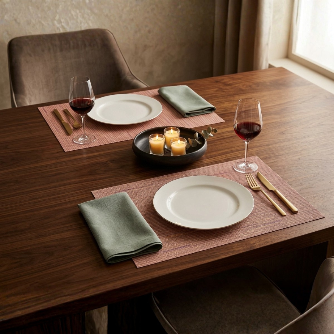 Cavil Round Table Mat Pink