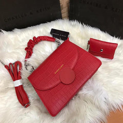 Charles & Keith 2 Pcs Handbag Red