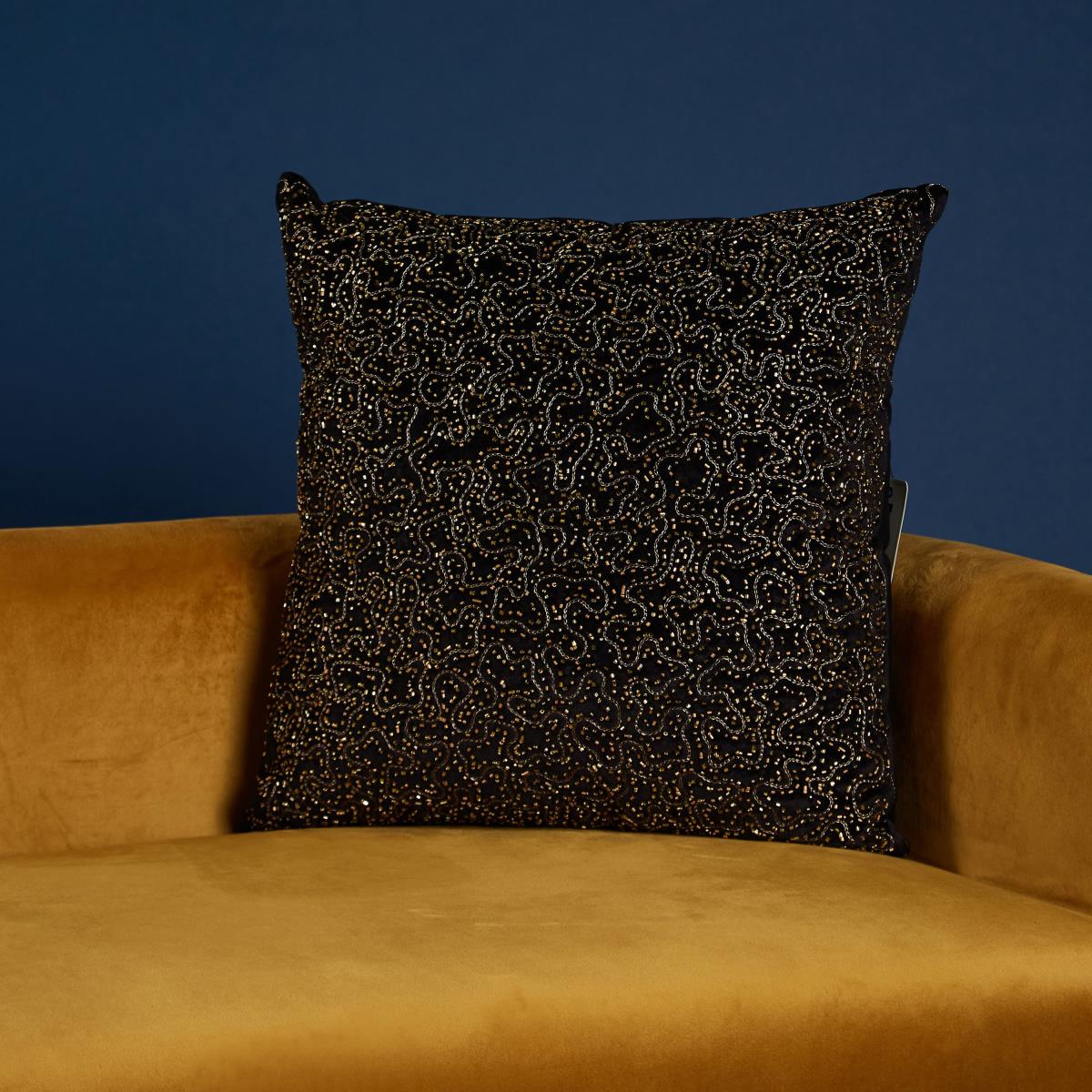 Charlotte Melange Bead Embellished Cushion