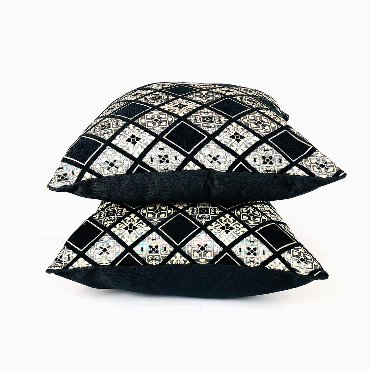 Cilla Floor Cushions Pair Black