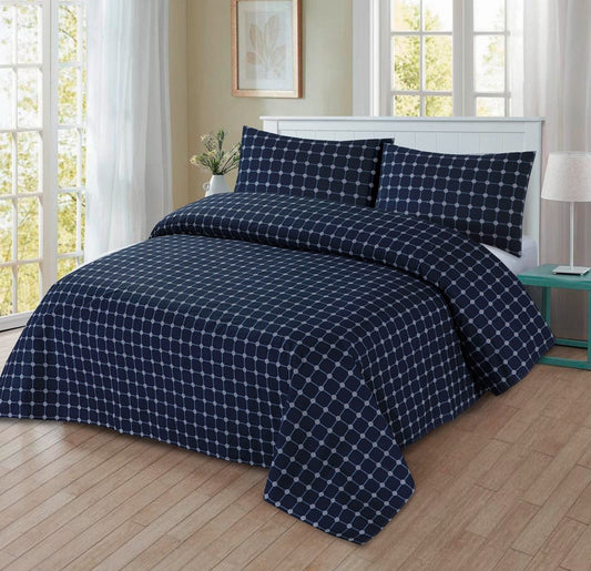 Cipher 3 Pcs Bedding Set Navy 1024