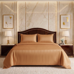 Cloying 3 Pcs Satin Bedding Set Pearl Brown