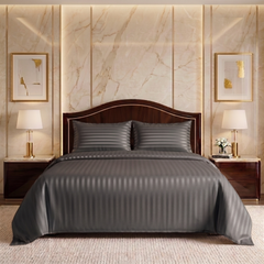 Cloying 3 Pcs Satin Bedding Set Pearl Grey