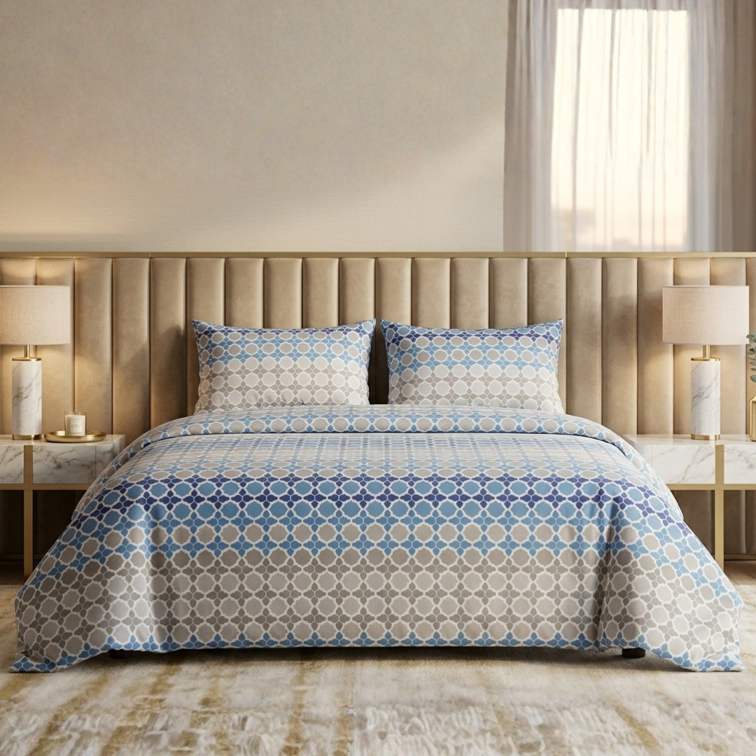 Cogent 3 Pcs Bedding Set Blue Grey