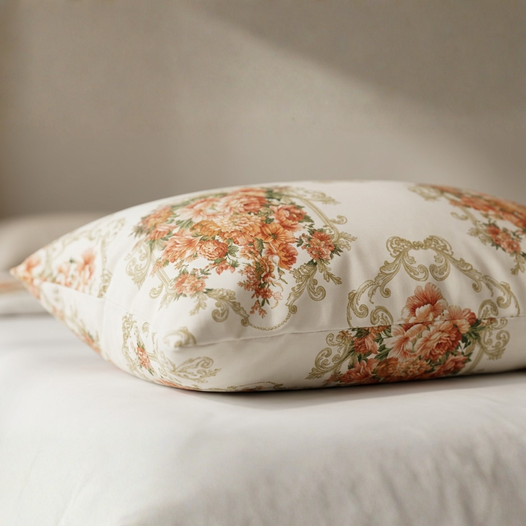 Cogent 3 Pcs Bedding Set Ivory Gold Floral