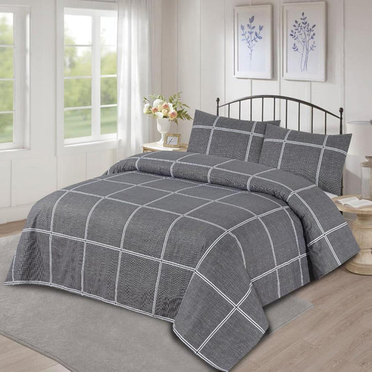 Colona Satin 3 Pcs Bedding Set Stack Grey 1200