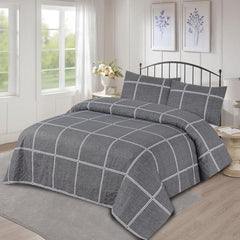 Colona Satin 3 Pcs Bedding Set Stack Grey