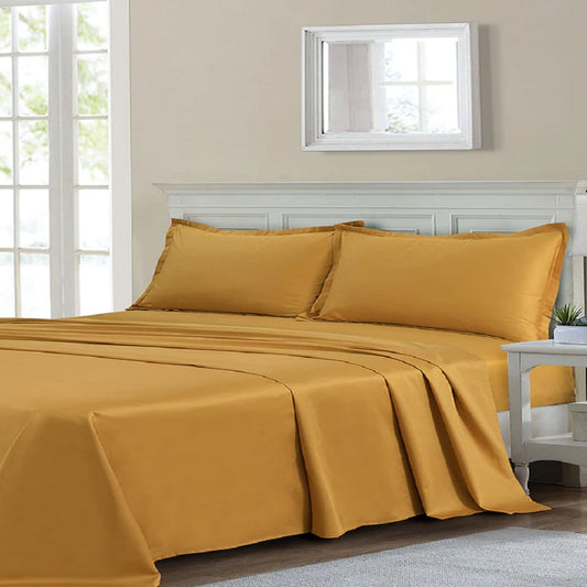 Cotton Sateen 3 Pcs Bedding Set Gold 1024