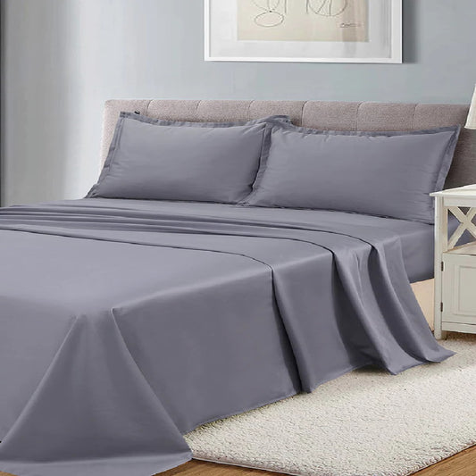 Cotton Sateen 3 Pcs Bedding Set Grey 1024