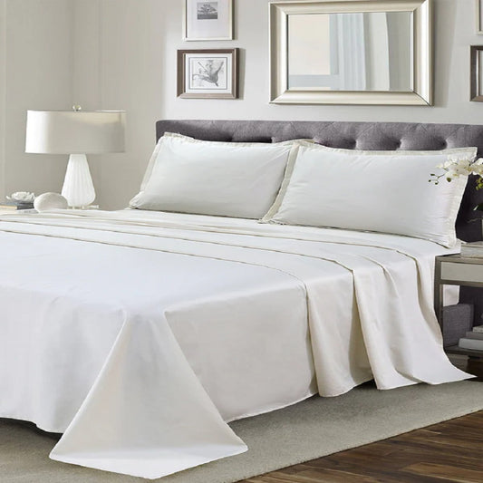 Cotton Sateen 3 Pcs Bedding Set off White 1024