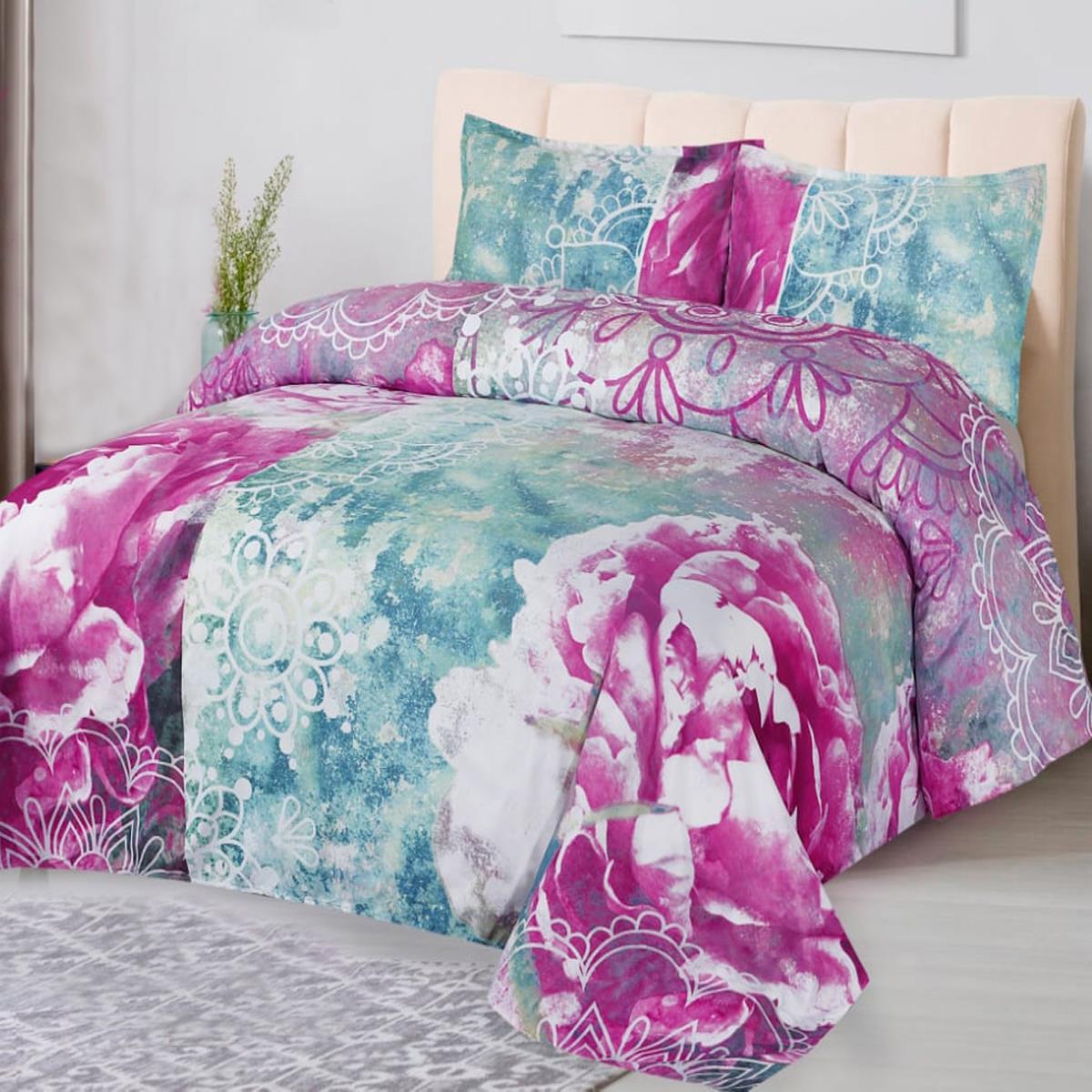 Coverlet Floral 3 Pcs Bedding Set