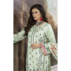 Crescent 3 Pcs Unstitched Printed Kotrai Suit Pistachio