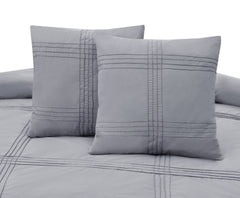 8 Pcs Dyed Pleated Silver Grey Bedding Set