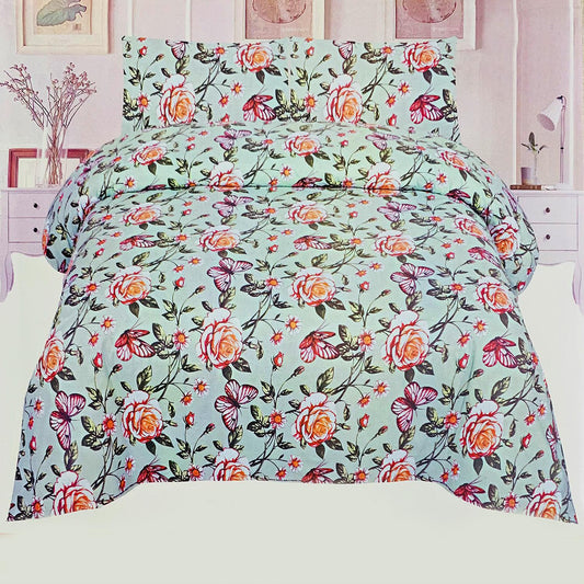 Darcey Floral 3 Pcs Bedding Set Green 1500