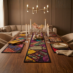 Dawdle 7 Pcs Embroidered Table Runner Set