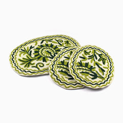 Delano 3 Pcs Handmade Placemats Set Green