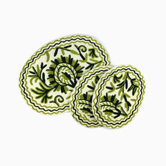 Delano 3 Pcs Handmade Placemats Set Green