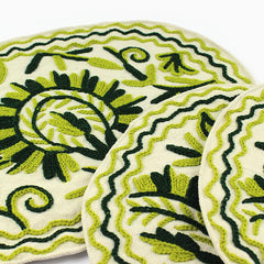 Delano 3 Pcs Handmade Placemats Set Green