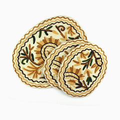 Delano 3 Pcs Handmade Placemats Set Tortilla Brown