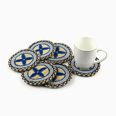 Delano 6 Pcs Handmade Coaster Set Blue