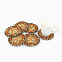 Delano 6 Pcs Handmade Coaster Set Brown