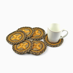 Delano 6 Pcs Handmade Coaster Set Yellow