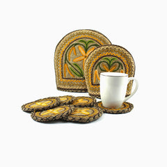 Delano 6 Pcs Handmade Coaster Set Yellow