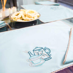 Delphine 8 Pcs Embroidered Napkins And Placemats Set