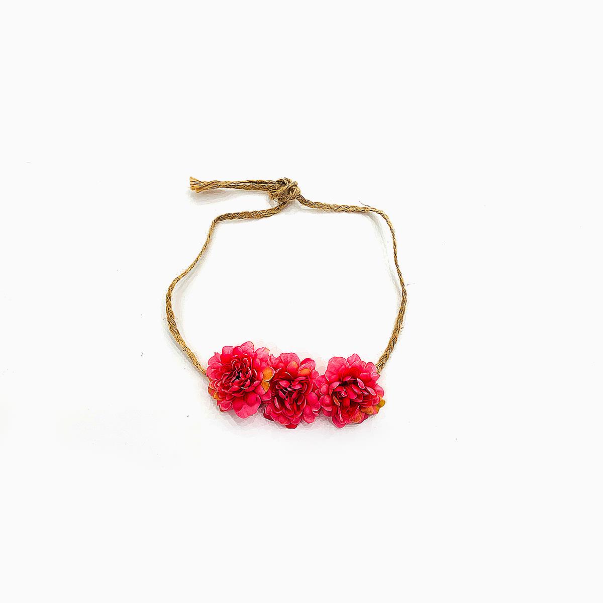 Delphine Flower Baby Crown Headband Red