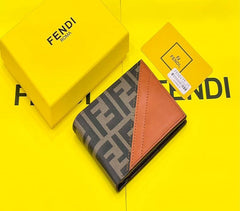 Fendi Roma Men Wallet Striped Brown