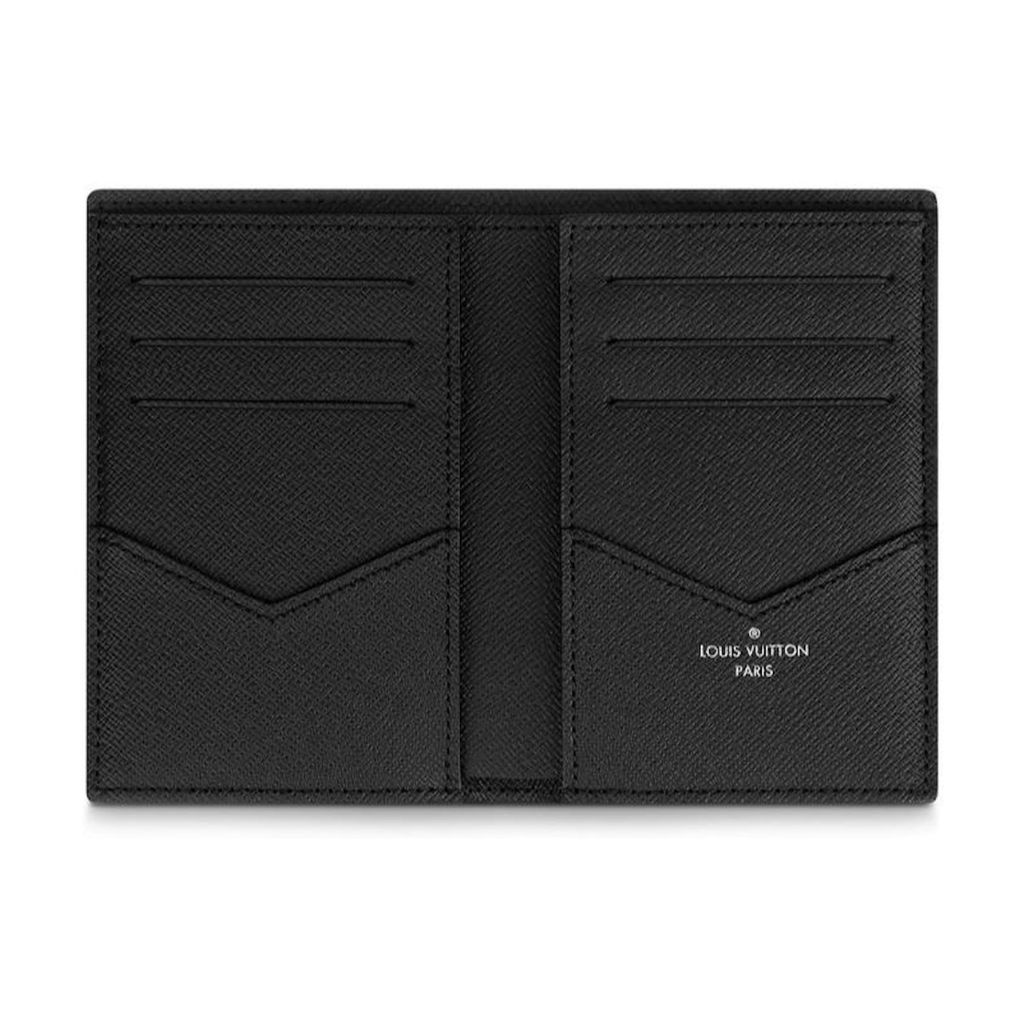 Designer LV Leather Card Holder Black ( Made in Italy)