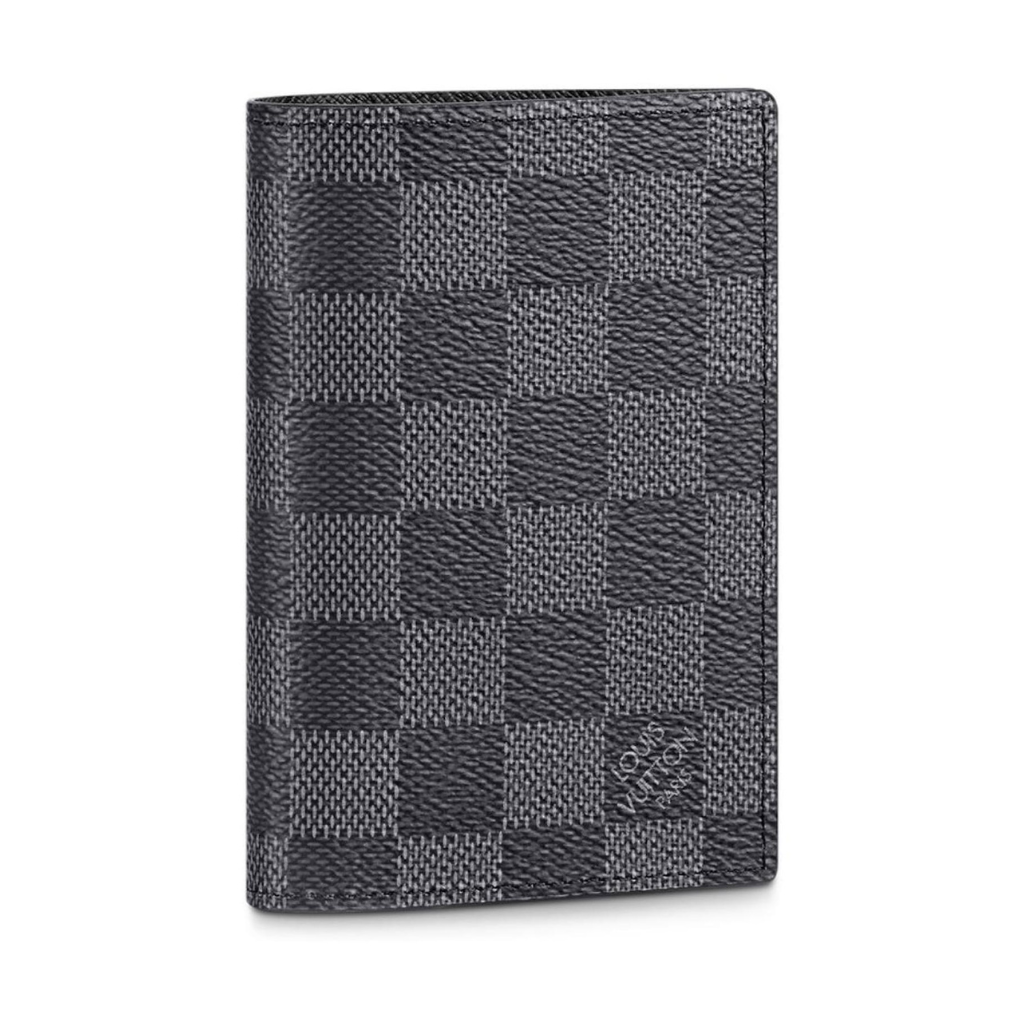 Designer LV Leather Card Holder Black ( Made in Italy)