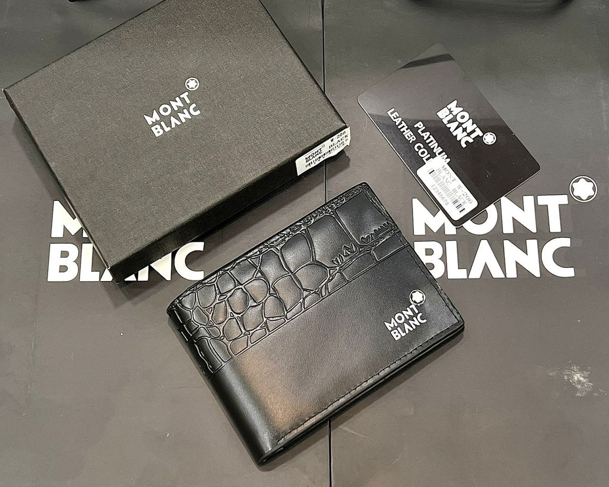 Designer MB Bifold Men Wallet Textured Black