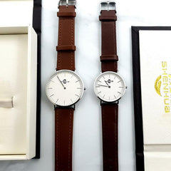 Designer Olga Leather Strap Watches for Couple