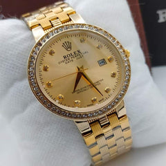 Designer Rolex Golden Dial Watch for Women