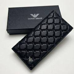 Designer GA Leather Long Wallet Black