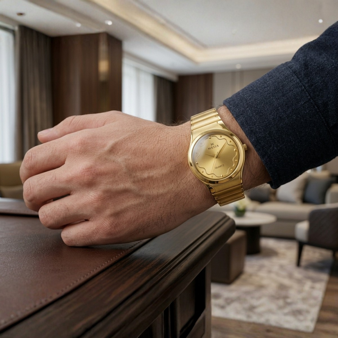 Designer Golden Dial Watch for Men