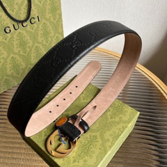 Designer Gucci Leather Belt Black