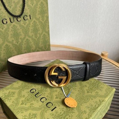 Designer Gucci Leather Belt Black