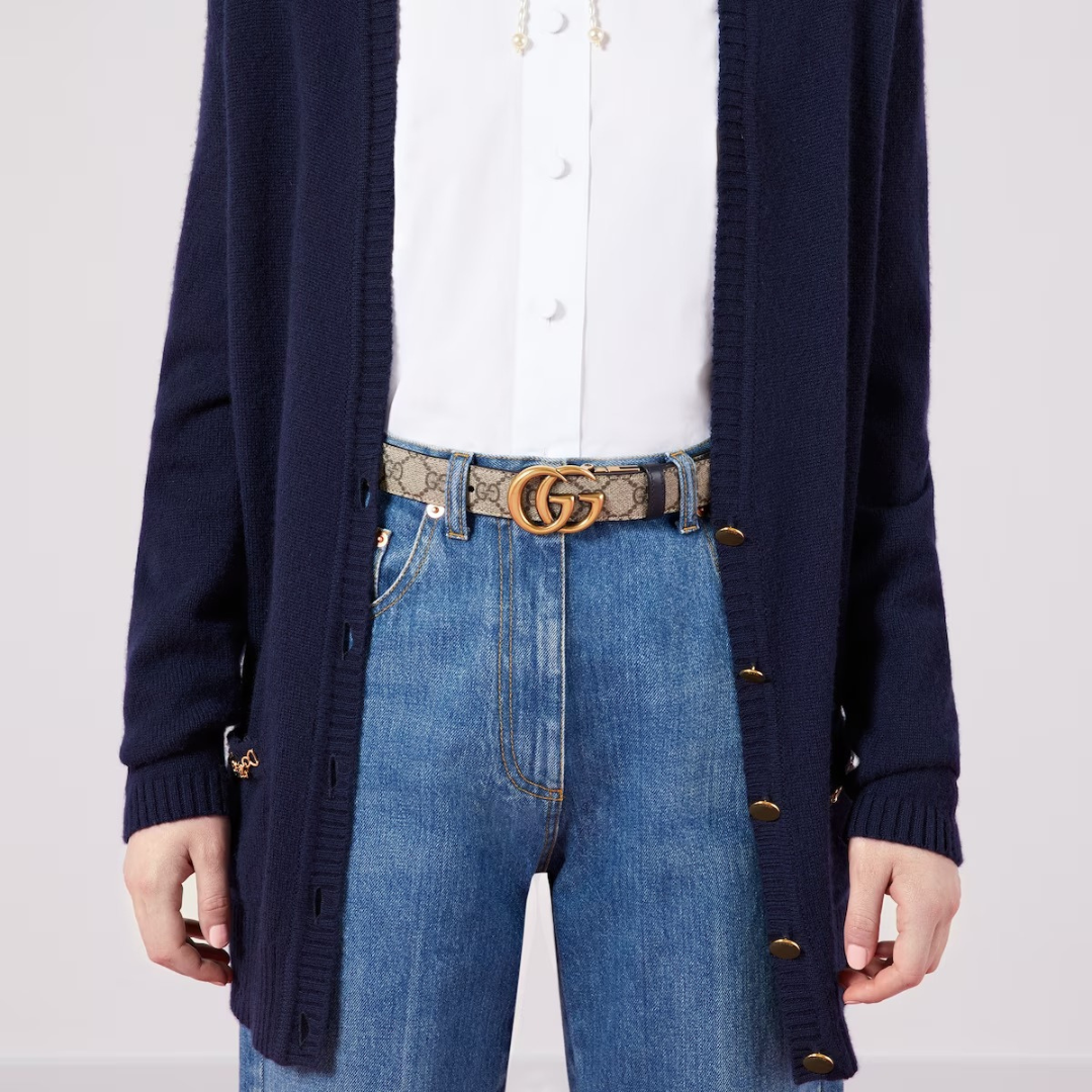 Designer Gucci Leather Belt Brown